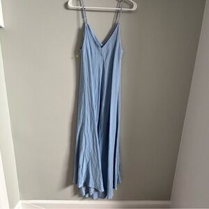 L'AGENCE Sundress Linen Blend Freestyle L Serene Blue Sleeveless V-Neck 5479